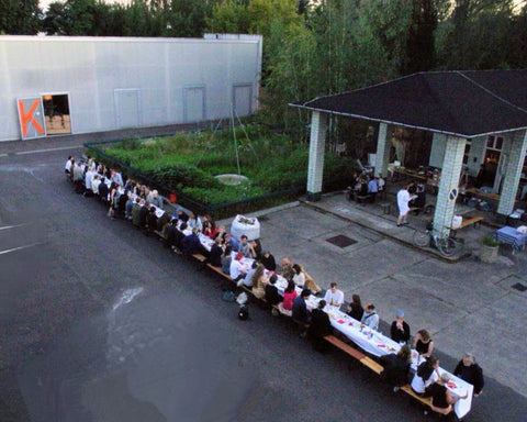 K. book table & outdoor screening of Assaf Gruber’s Match Point, 15 September at our studio compound