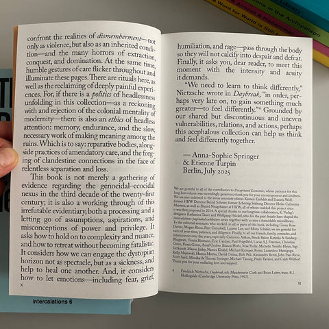 Decapitated Economies (intercalations 05), edited by Anna-Sophie Springer & Etienne Turpin, K. Verlag & Haus der Kulturen der Welt, 2025