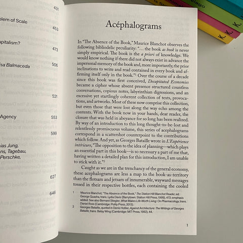 Acéphalograms (introduction) in: Decapitated Economies (intercalations 05), edited by Anna-Sophie Springer & Etienne Turpin, K. Verlag & Haus der Kulturen der Welt, 2025