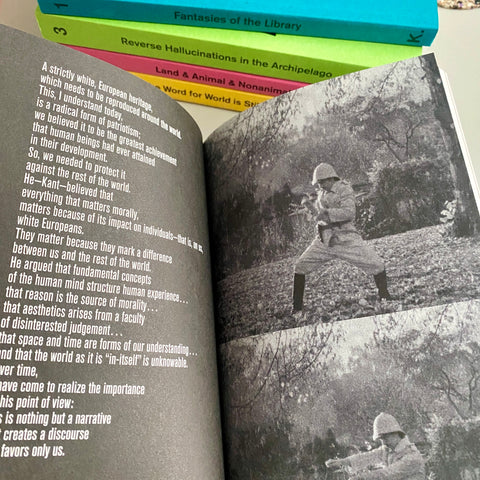 Abdel Amine Mohammad, Musquiqui Chihying, and Gregor Kasper in: Decapitated Economies (intercalations 05), edited by Anna-Sophie Springer & Etienne Turpin, K. Verlag & Haus der Kulturen der Welt, 2025